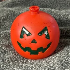 Vintage Jack-o-lantern Pumpkin Halloween Glass Oil Lamp 3.5"